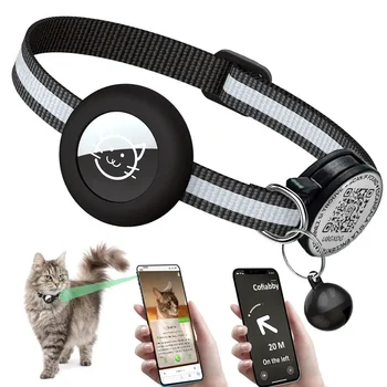 GPS Tracker Cat Collar with QR Name Tag & AirTag Holder, 2 IN 1 Protection Reflective Kitten Collar for Cats Airtag Case gatos 1