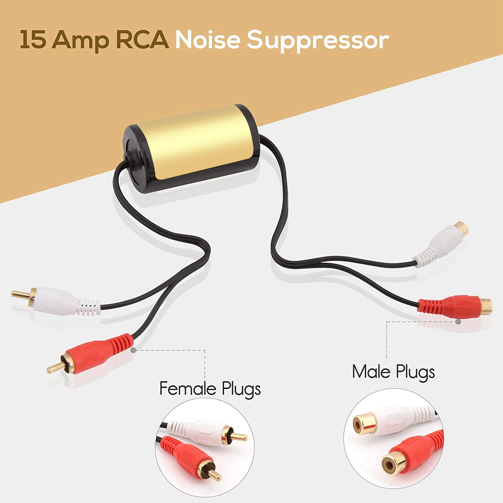 15A Noise Suppressor Stereo Anti Interference Audio Amplifier Filter Ground Loop Noise Isolator Ground Loop Isolator
