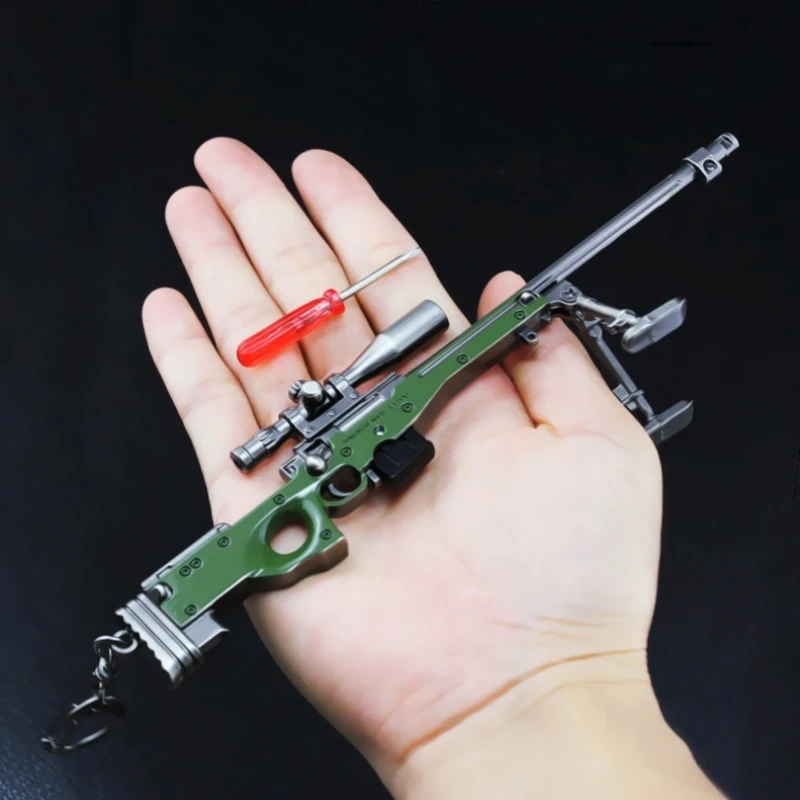 PUBG Weapon Model Combat Metal Gun 17cm AWM Alloy Keychain Toy Guns Arms 98K AK47 M24 Game Peripheral Boys Festival Gift 6