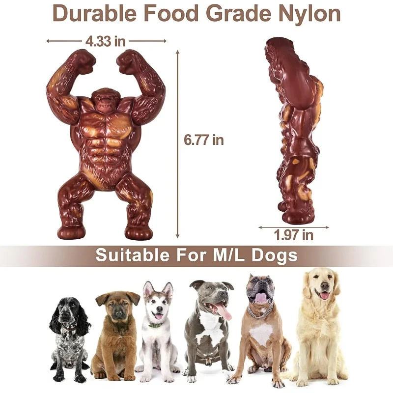 Indestructible dog chewing toys in the shape of an indestructible diamond, strong large dog biting toys, real beef-flavored pet 4