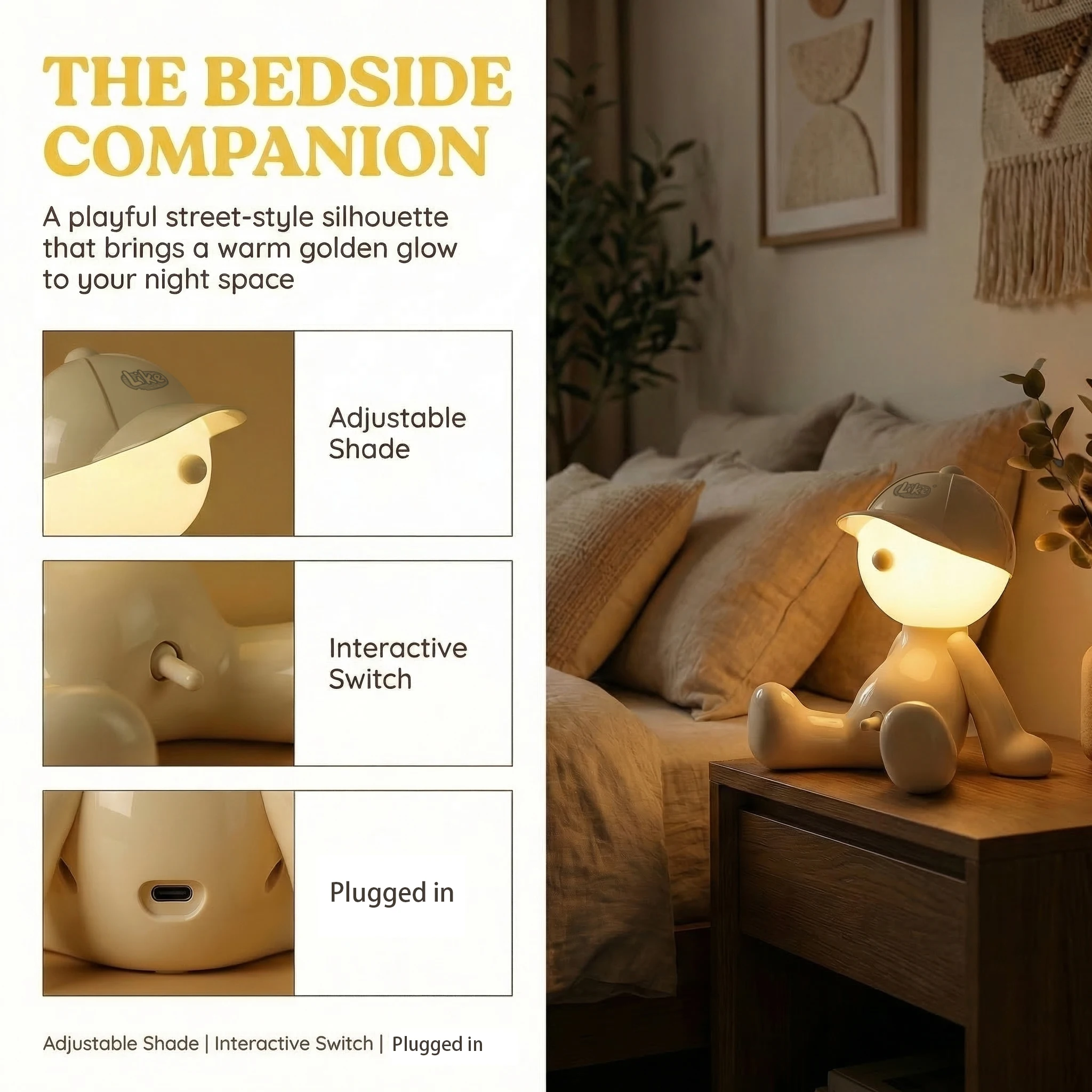 Charming LED Night Light for Bedroom and Home Décor