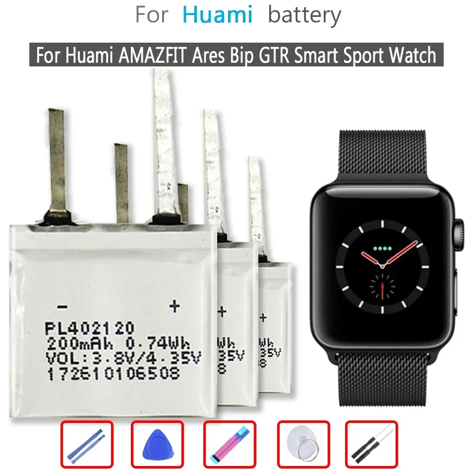 Batteria Per Huami Amazfit T-Rex Pro/Res Sport 2/Verge Lite Global/Stratos Ii 2 A1609/Ares Bip Gtr/Orologio Sportivo