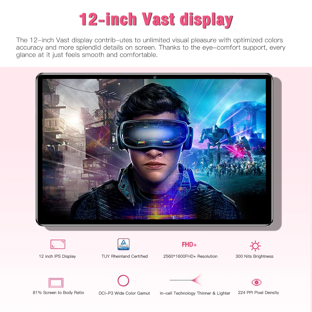 2023 글로벌 버전 12 인치 태블릿, 안드로이드 13, 16GB 램, 1T 롬, 듀얼 SIM, 10 코어, WPS, GPS, 블루투스, 5G 네트워크, GPS, WPS 태블릿 PC, 신제품