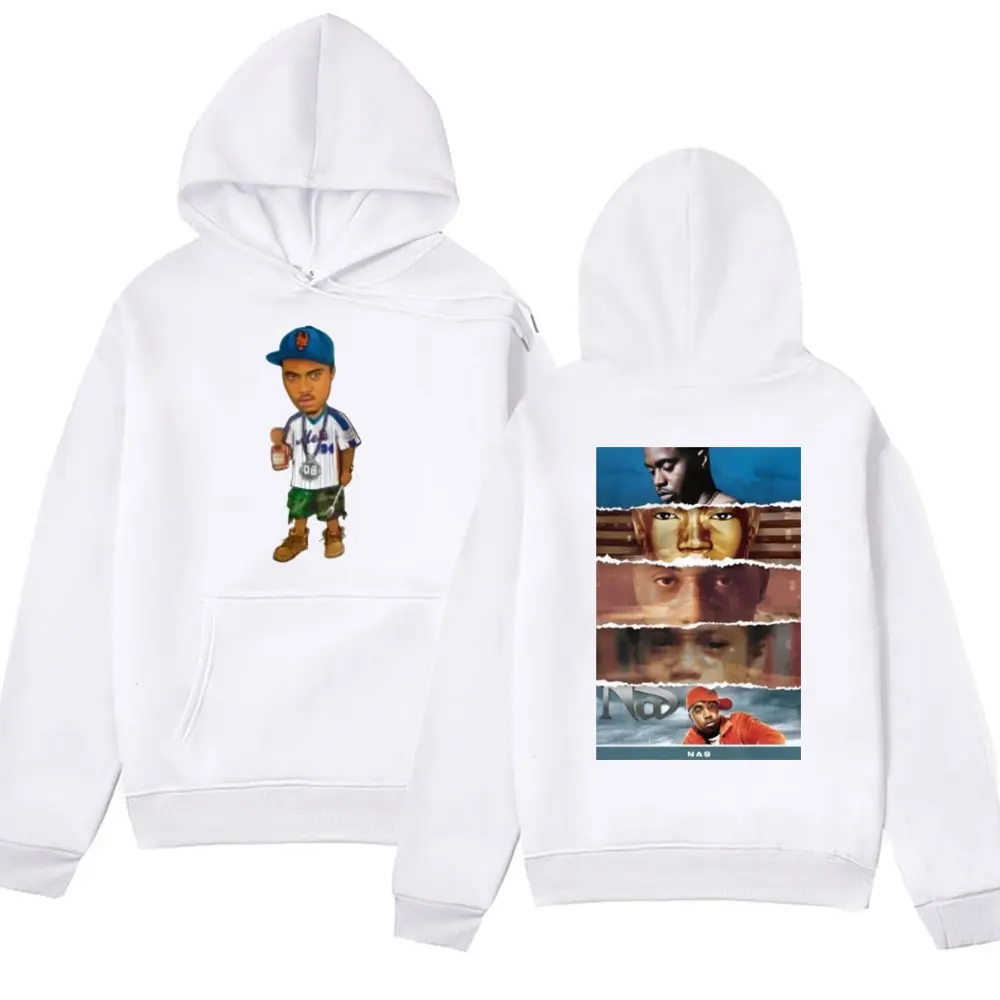 Rapper Nas Illmatic Graphic Printed Hoodies Men Fashion Casual Long Sleeve Sweatshirts Oversized Vintage Pullover Unisex Tops