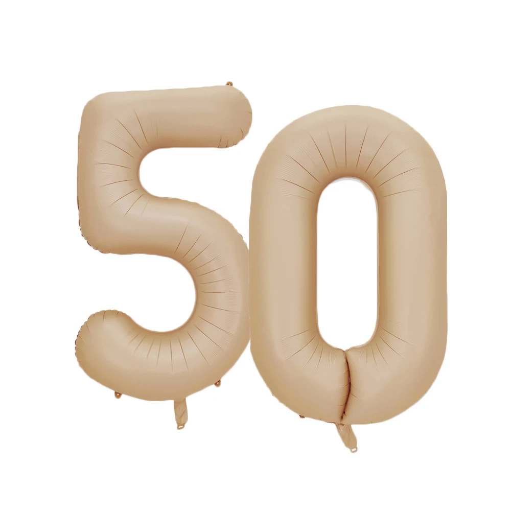 Cream Caramel Digital Number Balloon for Birthday Celebrations - Kids & Adults Party Decor and DIY Supplies