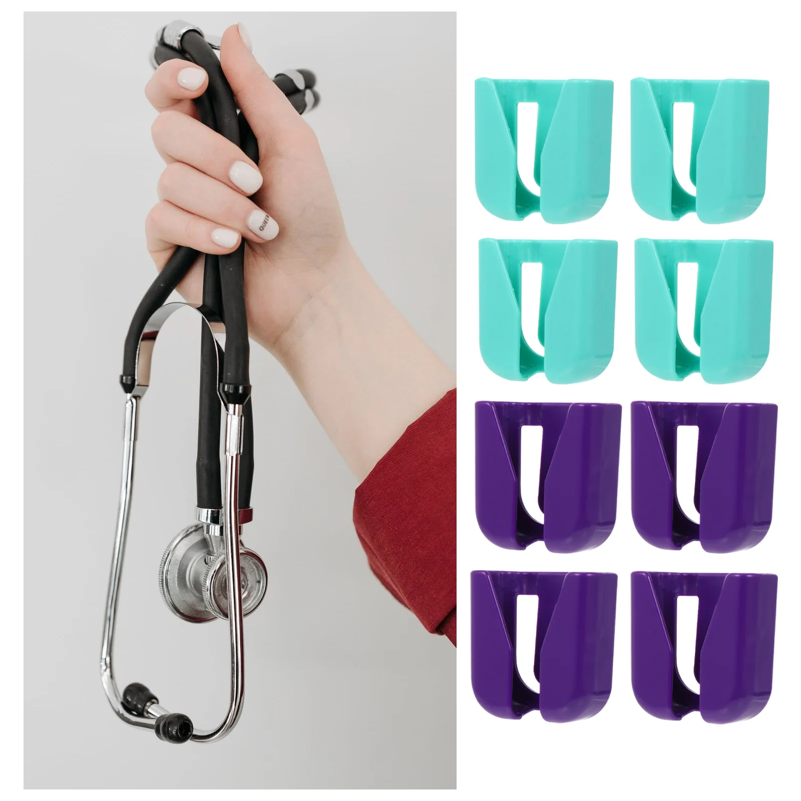10 Pcs Stethoscope Clips Belt Clamps Accessories Healthcare Devices Nurse Tools Medical Supplies Practical Holders