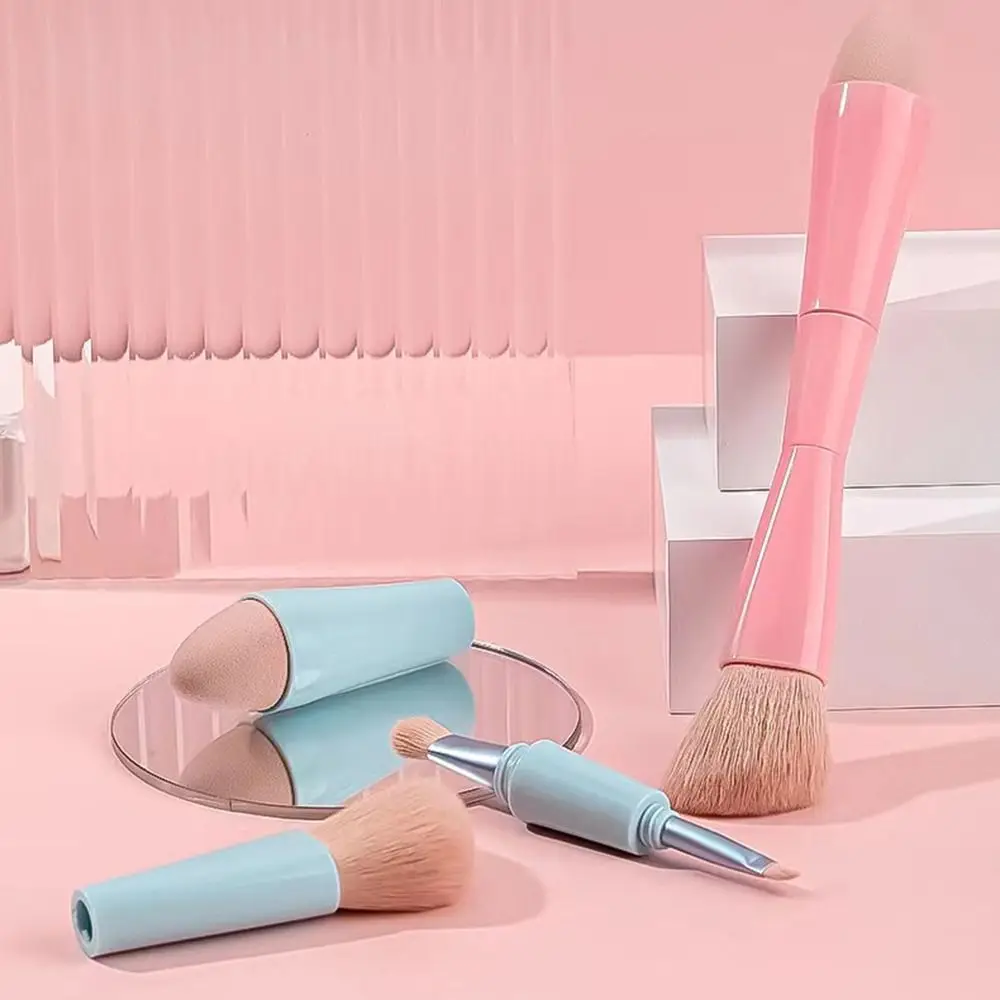 

4-in-1 Makeup Brush Set Multifunctional Liner Brush Eyeshadow Brush Powder Brush Complexion Brush Double Ended Cosmetic Brushes
