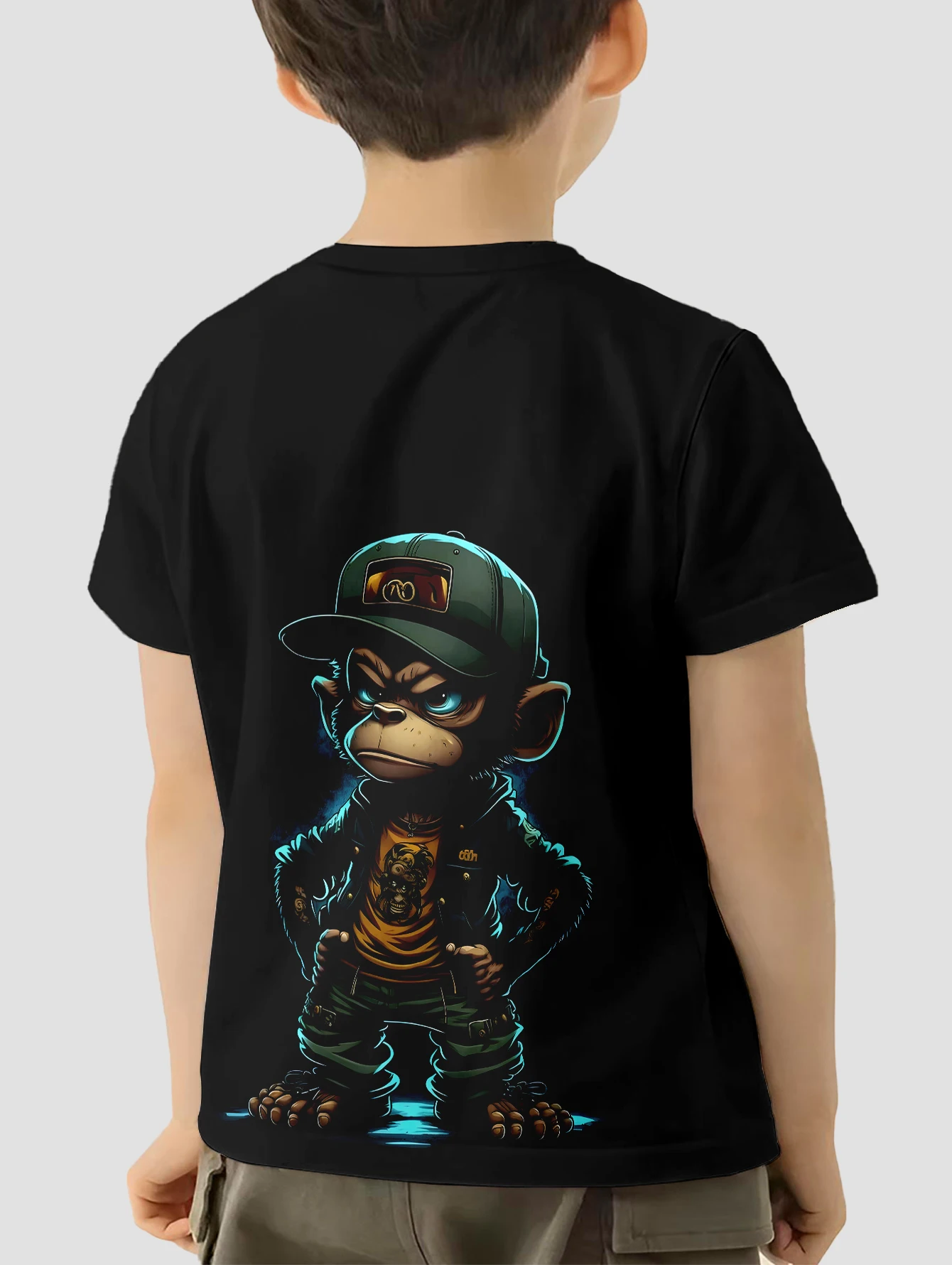 Monkey Children Clothes Children's T-shirt Clothes for Boy Child Tee Shirt Boys Wear Short Sleeve Top Shirts Tops Kids T-shirts 2