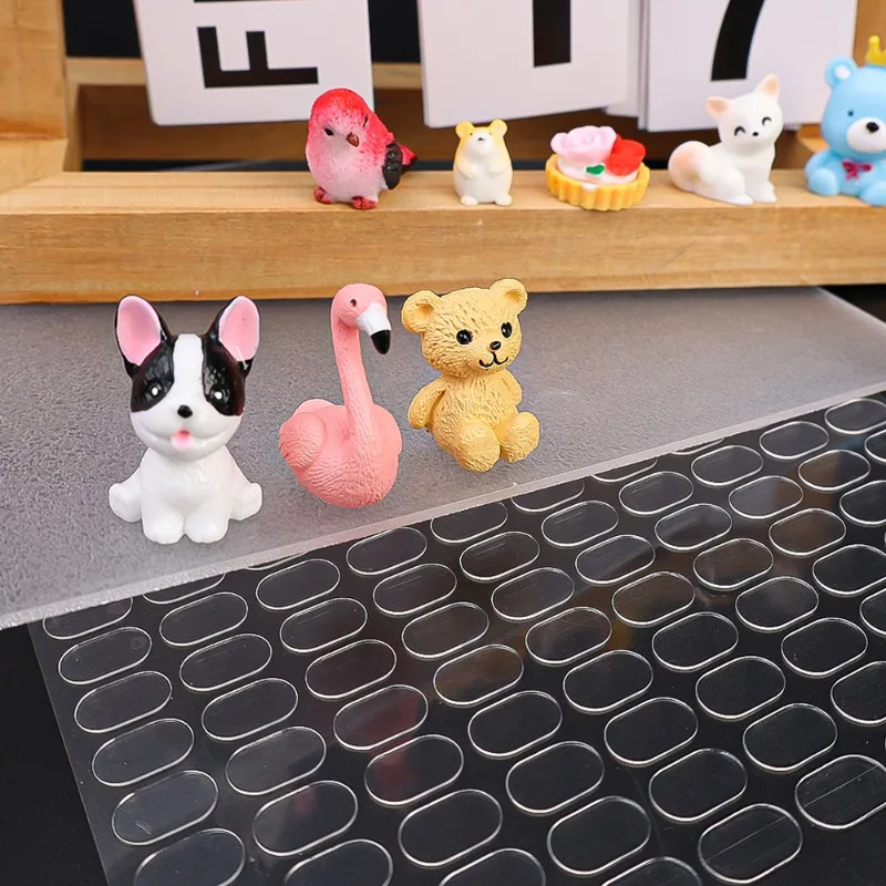 Removable Double Sided Gel Glue Pads Clear Sticky Glue for Plastic Surface Action Figures Poster Wall Hanging Dots double sided glue pads