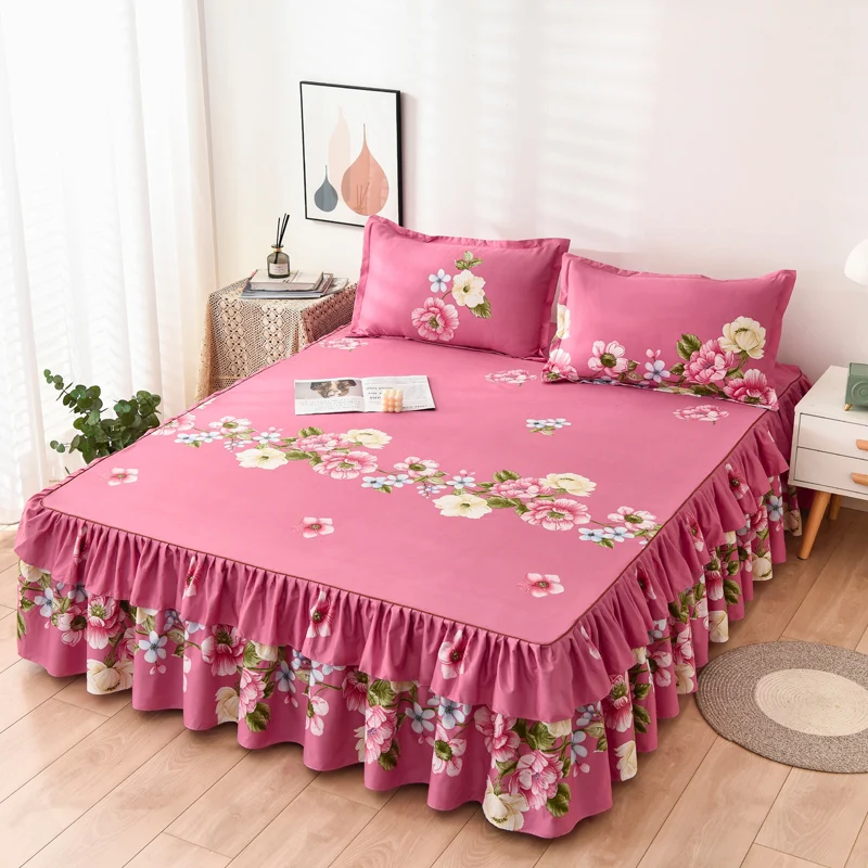 VAYEODEYU Ensemble De Couvre-Lits, Couvre-lit à Volants, Drap