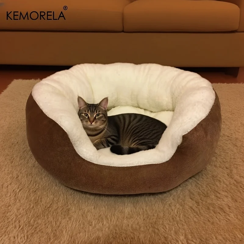 Orthopedic Plush Pet Bed For Dogs And Cats With Backrest_voghion.com