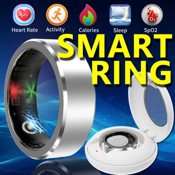 2024New Smart Ring With Charging Compartment Monitor Heart Rate Blood Oxygen Sleep Exercise Multifunctional Healthy Fashion Ring 1