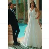 ANGEL Backless Satin Wedding Dresses for Women Sleeveless A-Line V-Neck Bridal Gowns 2024 Beading Zipper Vestido de Novias Boda 4