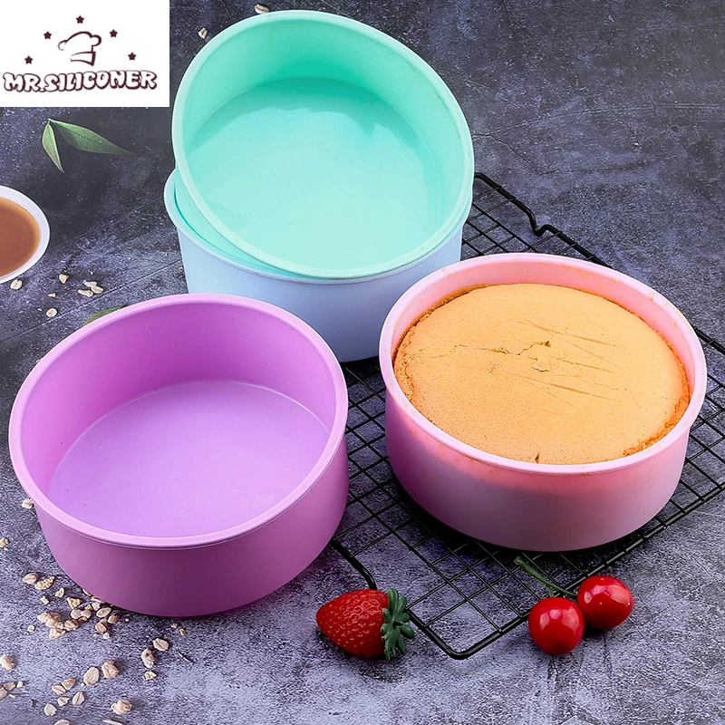 4 6 8 10 Inch Round Cake Silicone Cheesecake Pan Baking Forms For Pastry  Accessories Tools Food Grade Silicone Mould