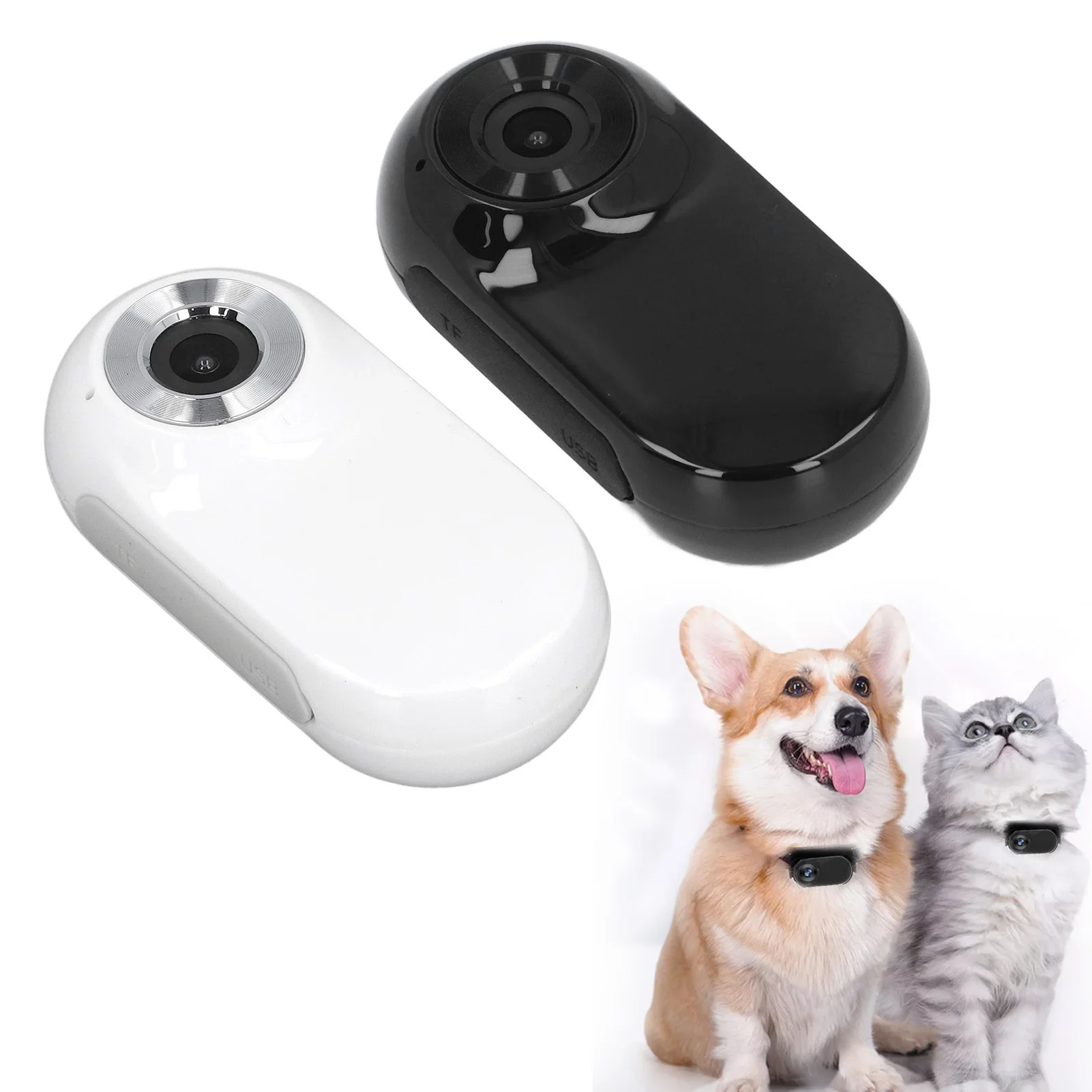 Pet Collar Camera 120 Deg Lens OTG Connection Video Recording Adjustable Magnetic Cat Sport Camera for Outdoor Dog Collar pet accessories pet supplies