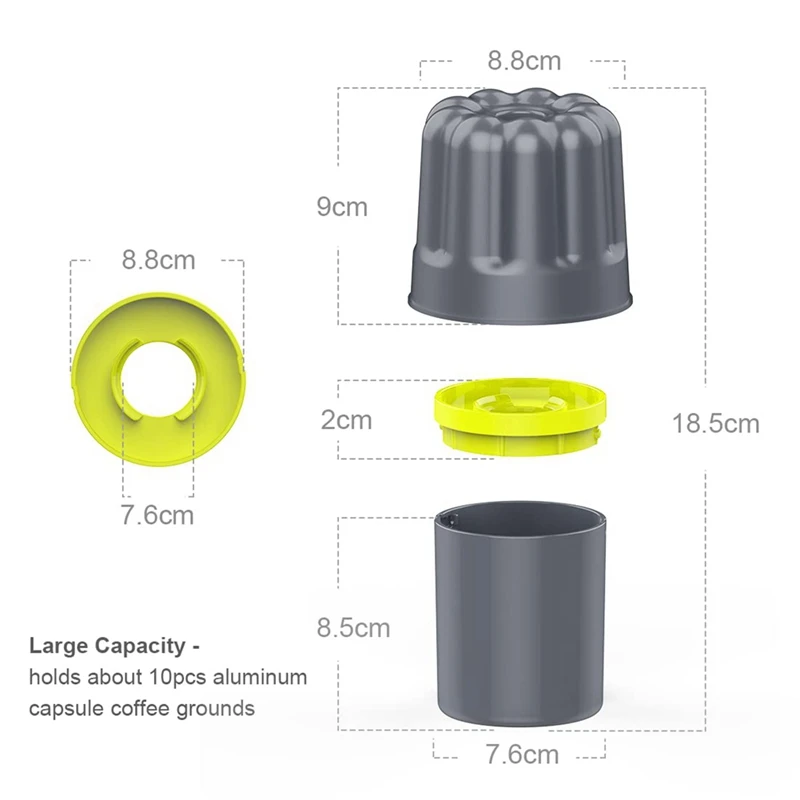 1 Piece Aluminium Coffee Capsule Recycler Box Coffee Capsule Recycler Box Small Size Recycling Bucket Tool