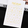 3D Gold Sun/Moon/Star Bronzing Nail Art Sticker 8*10cm Laser Star Moon Design Nail Decal Gold Silver Self-Adhesive Slider &*& 4