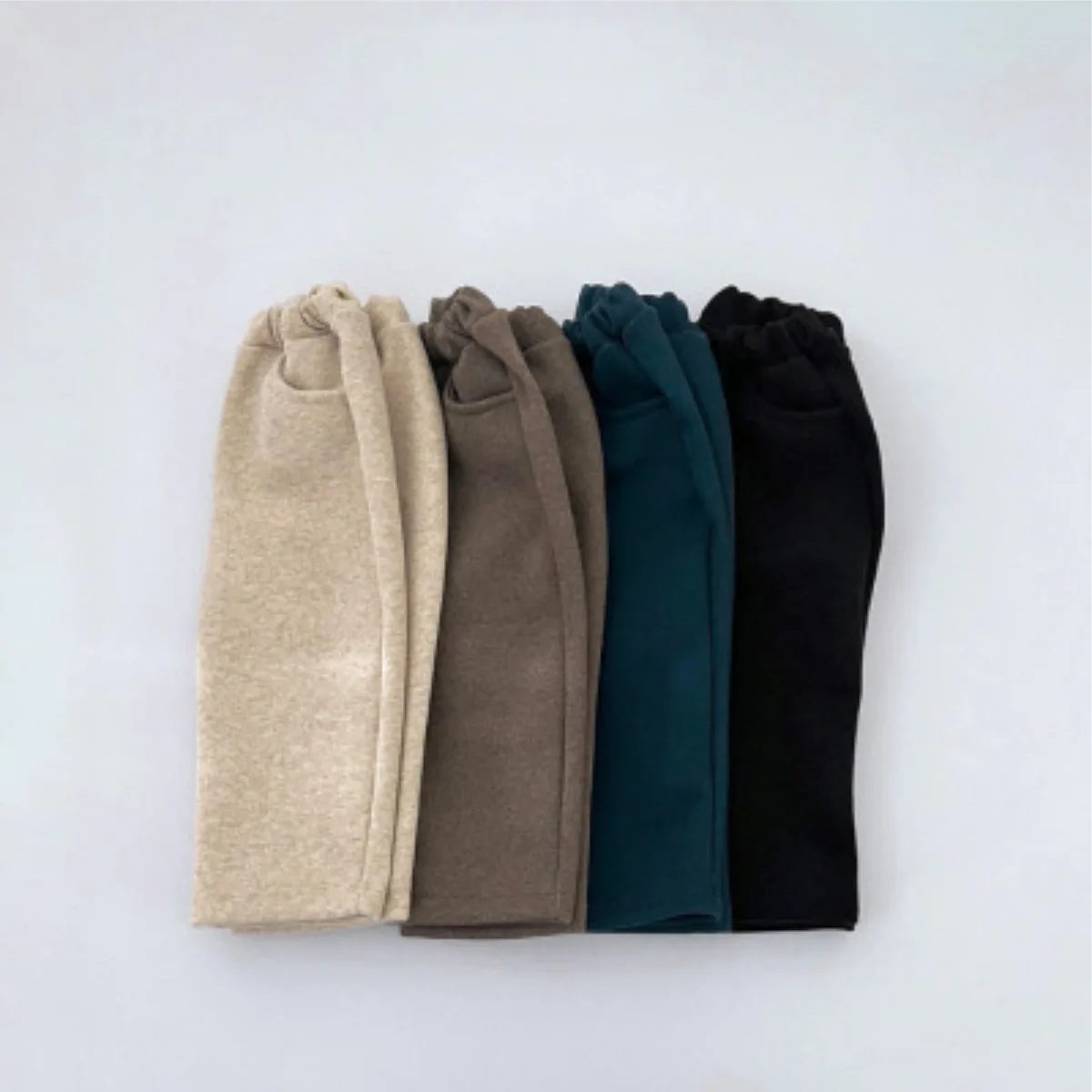 Winter New Baby Casual Pants Children Solid Simple Trousers Infant Plus Velvet Thick Warm Pants Boys Girls Fleece Harem
