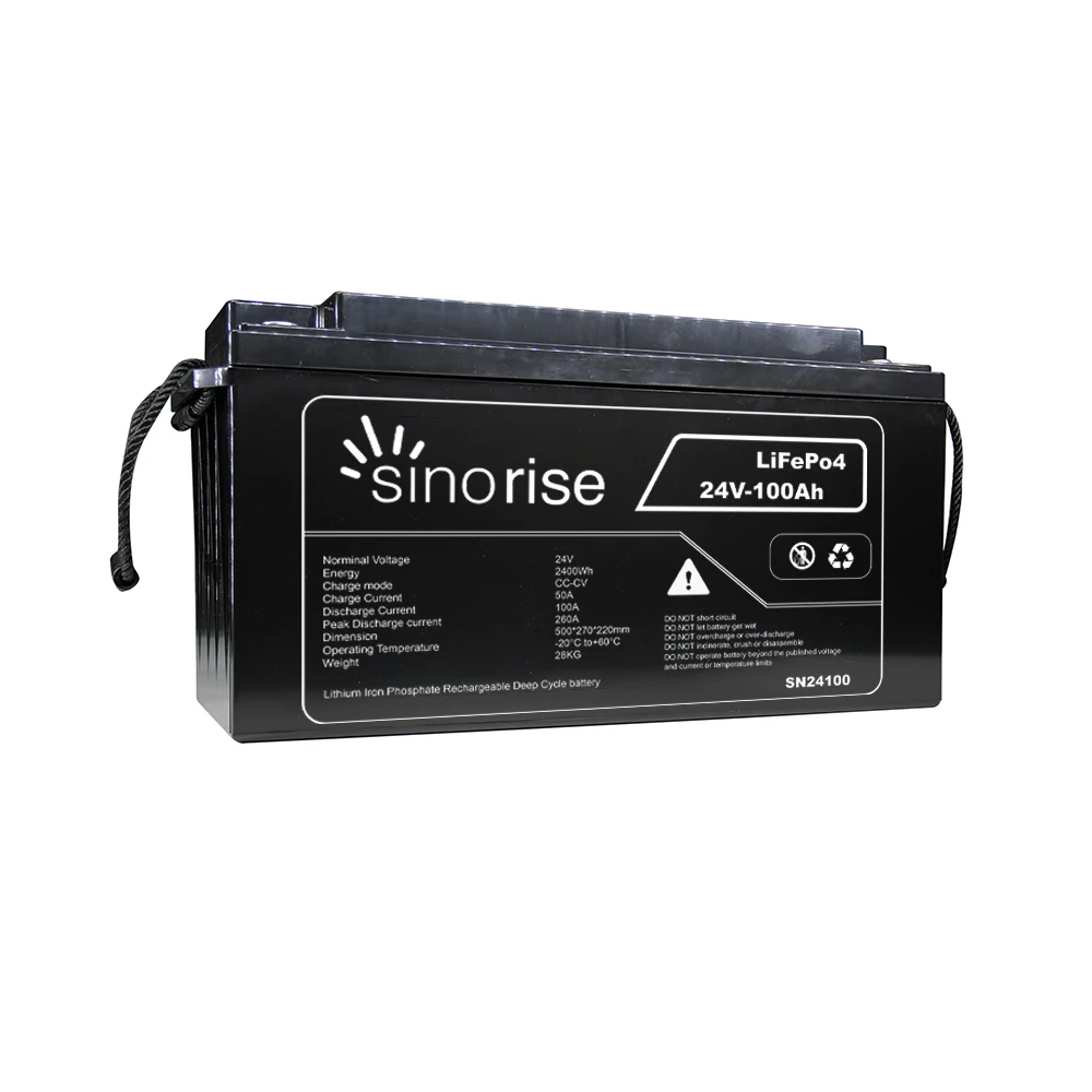 

Sinorise 24V 100ah Solar LiFePO4 Battery Pack RV/EV/Marine Energy Storage
