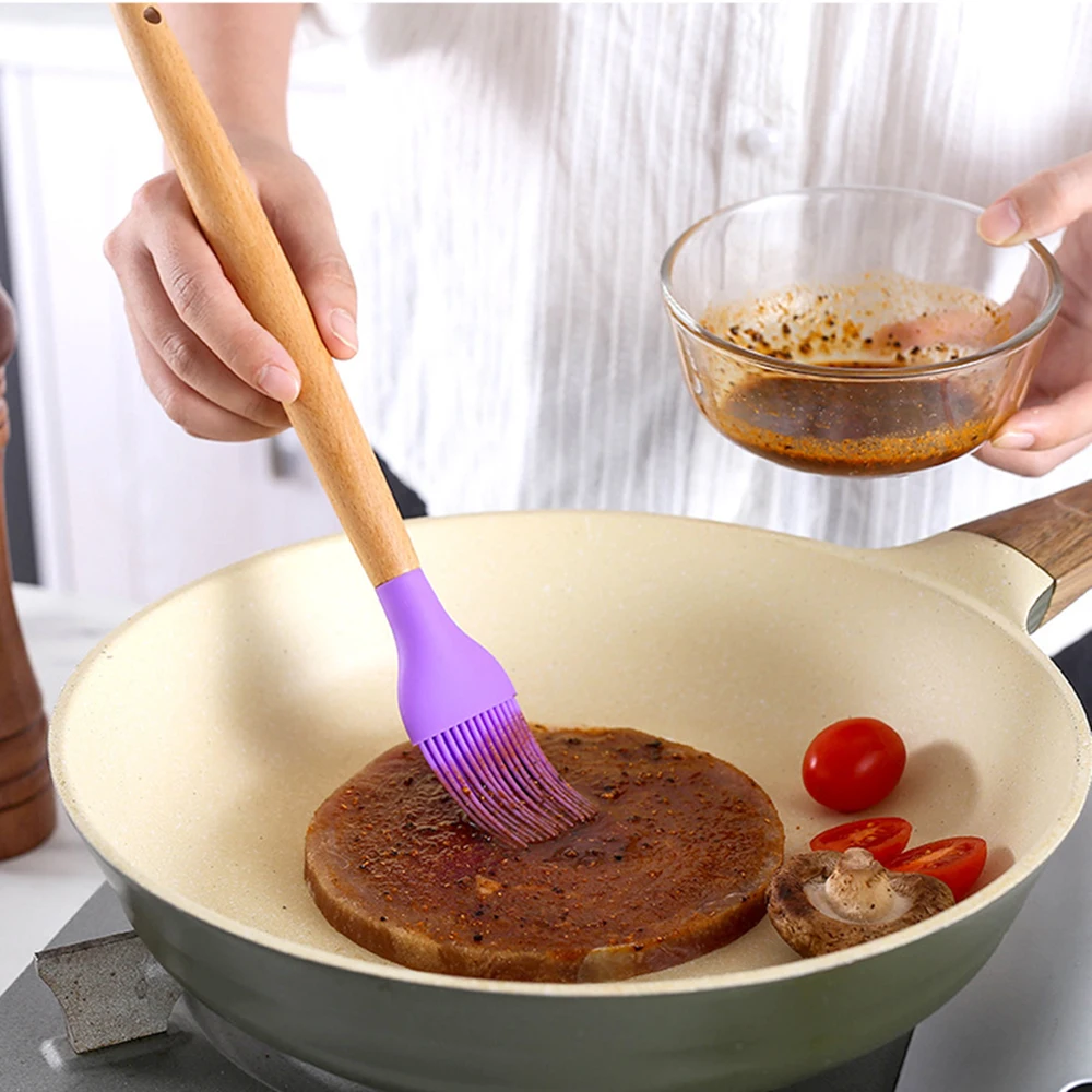 Silicone Kitchen Cooking Tools Heat Resistant Spoon Spatula Kitchenware Non-Stick Ladle Egg Beater Baking Utensils Accessories