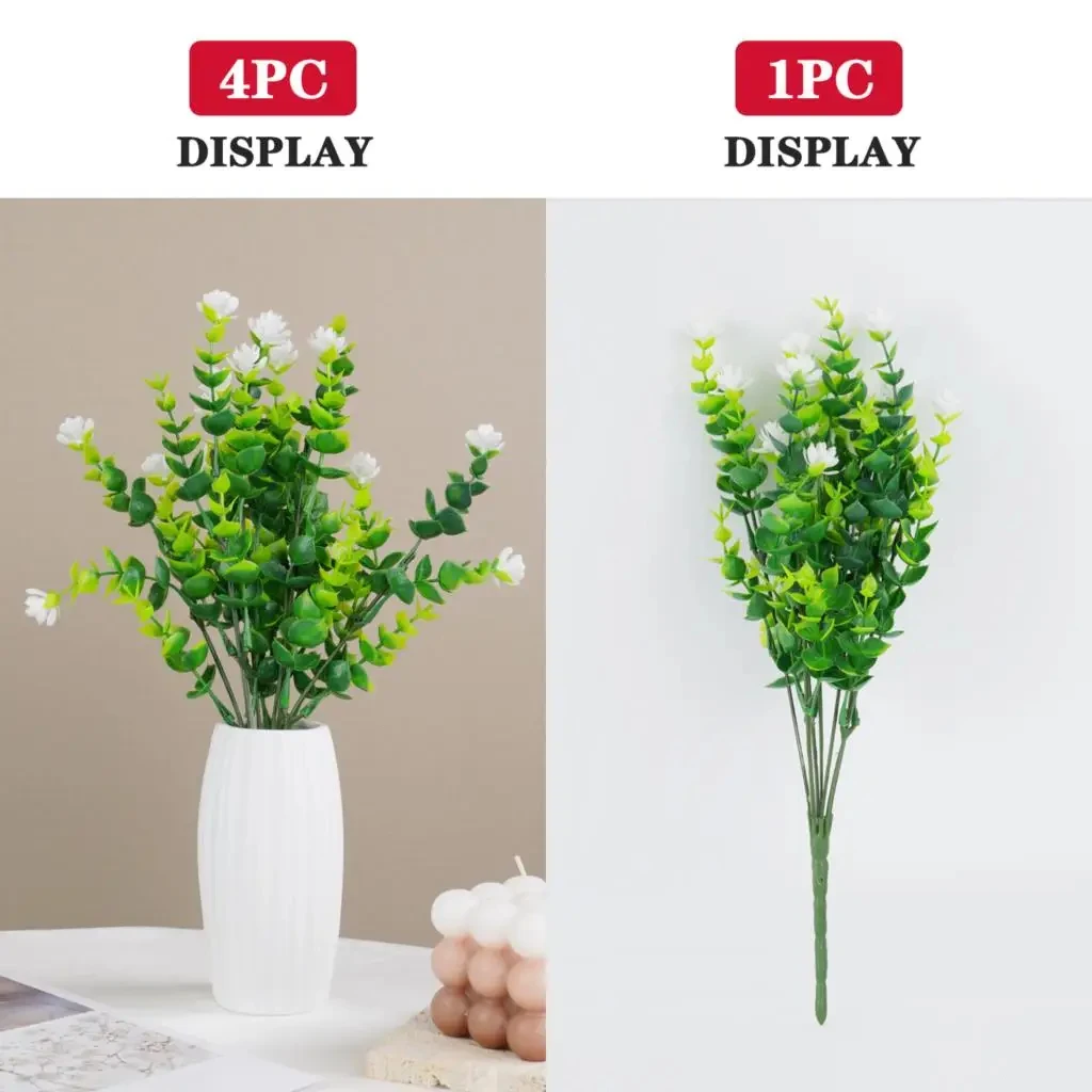 Artificial Flower 1 Bundle Outdoor UV Resistant Greenery Shrubs Plants for Kitchen Office Wedding Garden Decor artificial flower