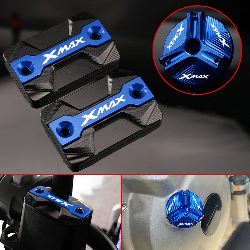 

XMAX For YAMAHA XMAX 125 250 300 XMAX300 XMAX250 2017-2024 Motorcycle Accessories Front Brake Fluid Reservoir Tank Covers Caps