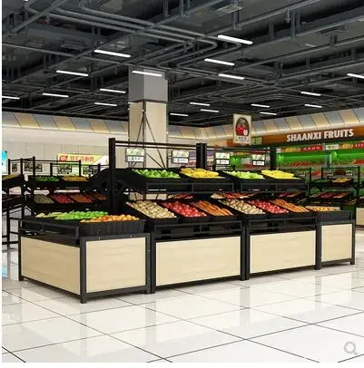

Fruit and vegetable shelf in supermarket