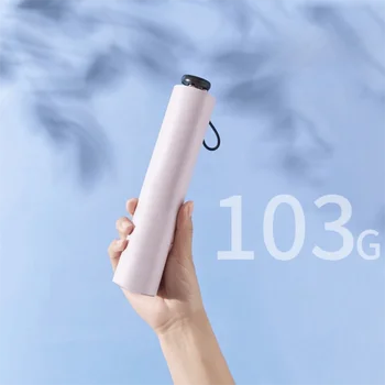 Nuovo Ombrello Pieghevole Manuale con Telaio a 6 Stecche, Protezione Solare, Doppio Uso, Ultra-Leggero, Protezione UV, Ombrello a Matita