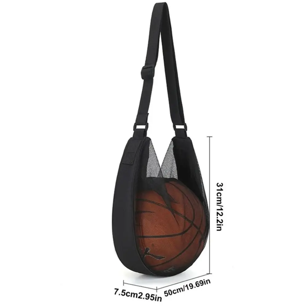 Adjustable Football Storage Backpack Multifunctional Diagonal Mesh Basketball Shoulder Bag Metal Zipper Lightweight