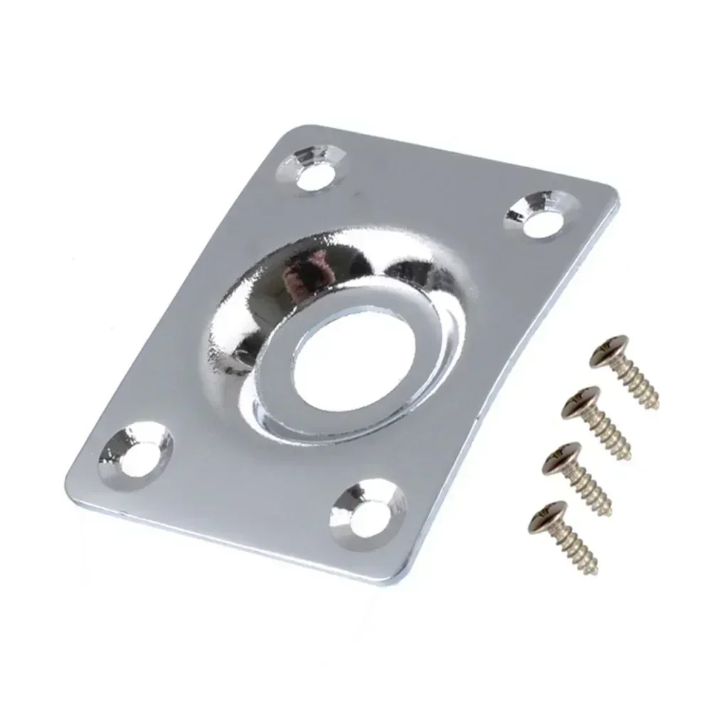 Rectangular Metal Guitar Plate with Matching Screws - Chrome, Black, Gold Finish