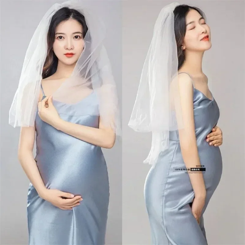 

Maternity Photography Dresses 4 Color Loose Suspender Dress Pregnancy Photo Shoot Clothes Pregnant Women Photography Props New