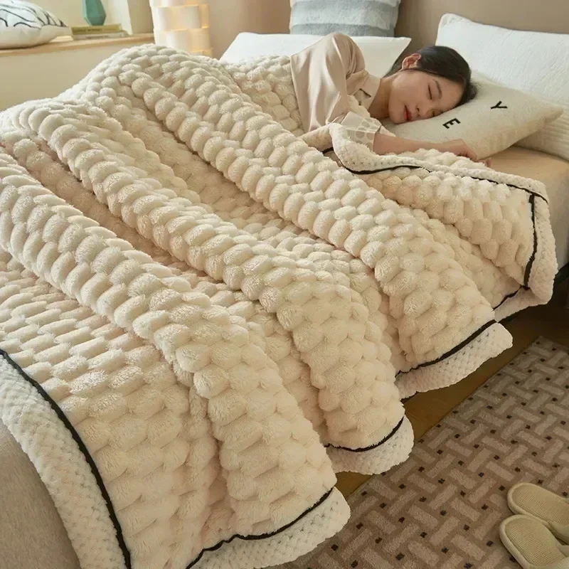 

*Turtle Velvet Autumn Winter Warm Sleeping Blanket Soft Comfortable Flannel Fleece Blankets for Bed Cozy Fluffy Warmth Blanket