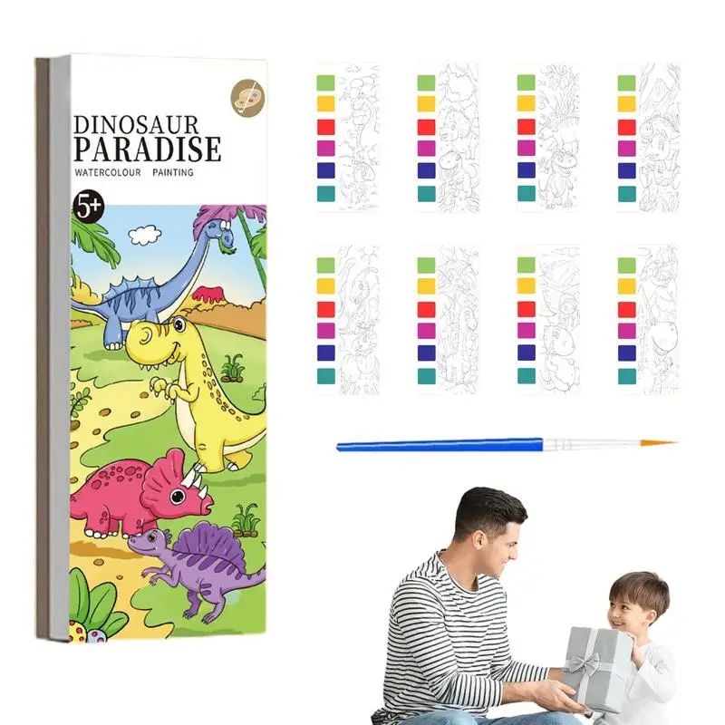 

Pocket Watercolor Painting Book 12 Pages Watercolor Painting Book With Pen Montessori Preschool Learning Toy Coloring Picture