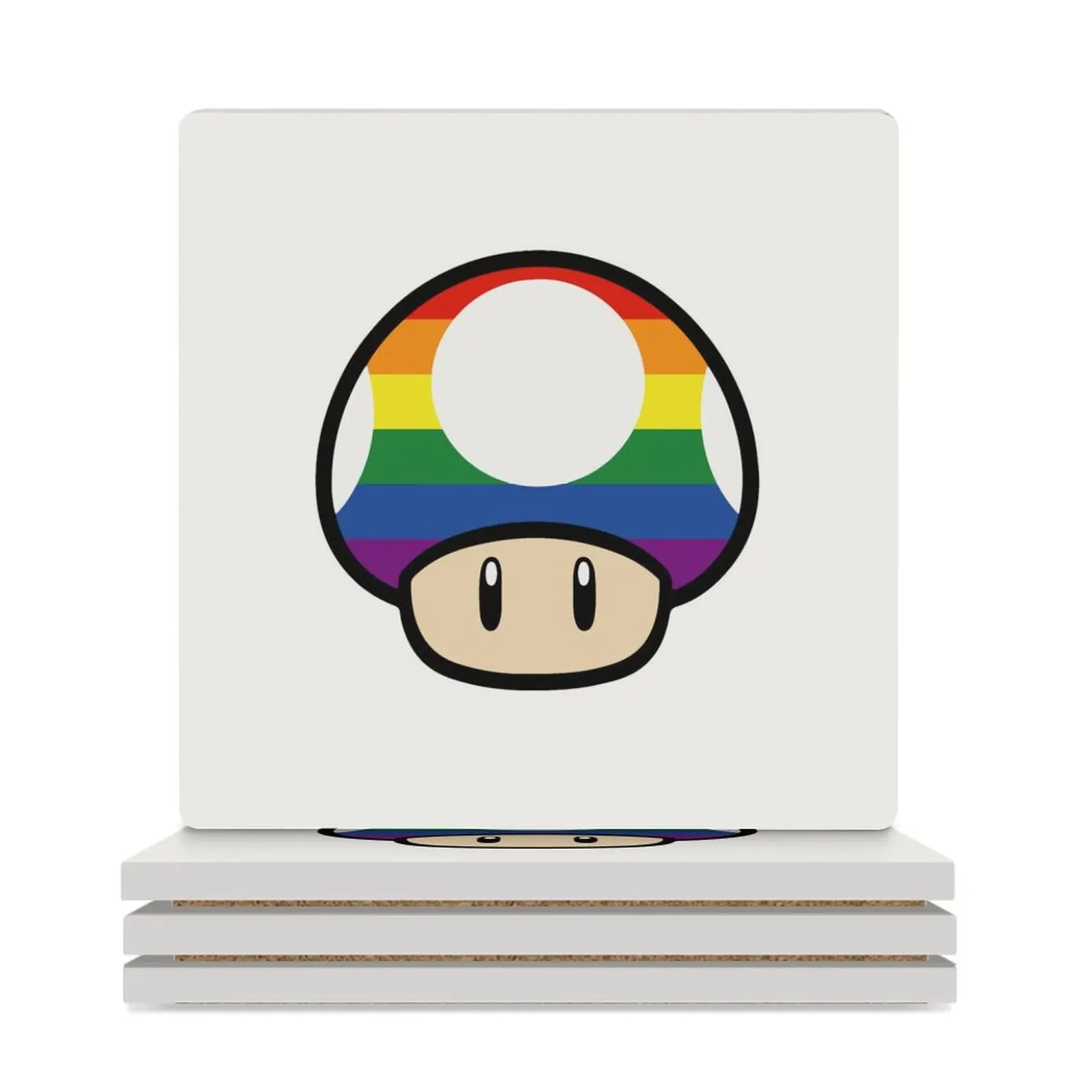 

Gay Pride Mushroom Ceramic Coasters (Square) for ceramics set cute mat for dishes original Coasters