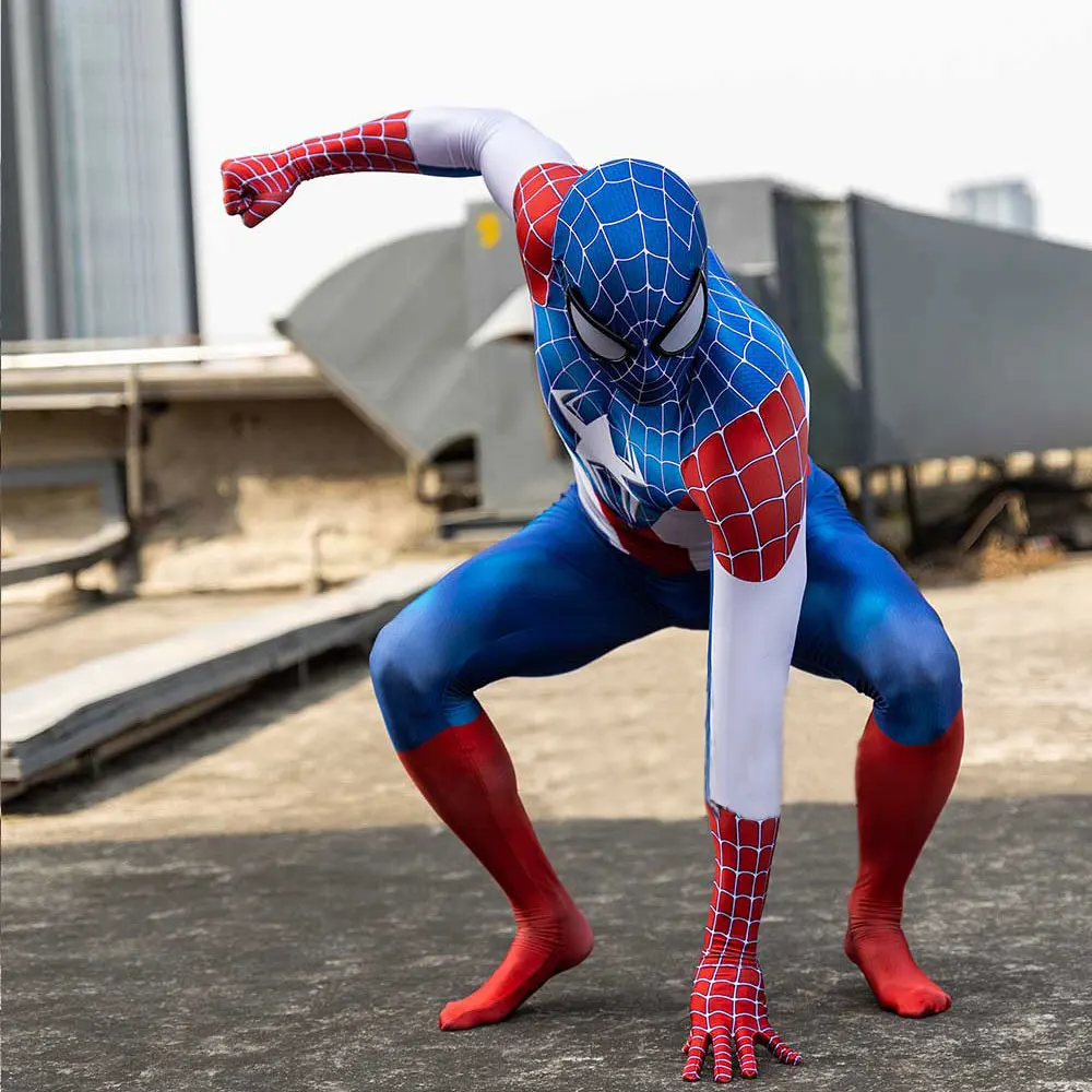 Future Foundation Spider-man Cosplay Costume White Jumpsuit For Adult & Kids COS