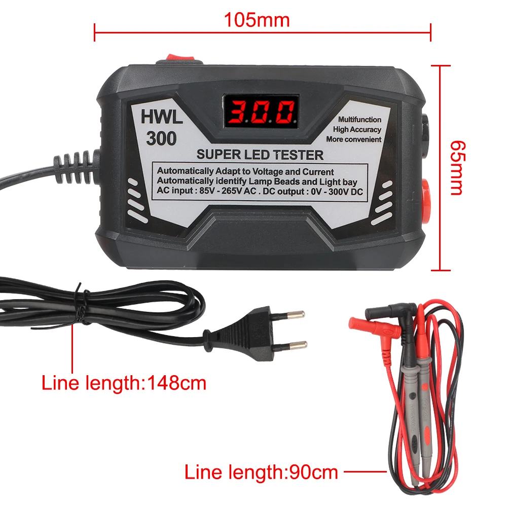 Ls'd Tool Multipurpose Led Strips Beads Test Tool 0-300V Output Led TV Backlight Tester HWL300 Led Lamp Bead Lamp Strip Tester 6