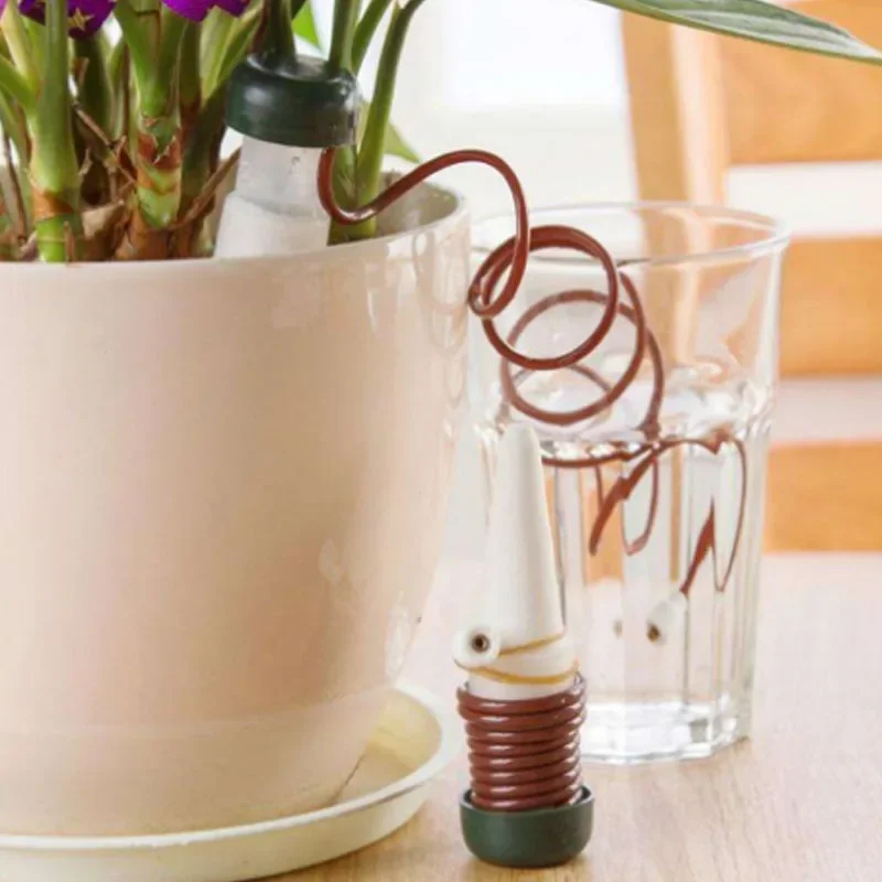Ceramic Self Watering Spikes Automatic Plant Drip Irrigation Water Stake For Garden Vegetable Garden Drip Watering System 1-4Pcs