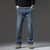 Men's Jeans 2024 New Simple and Versatile Diagonal Pocket Design Loose Straight Business Men's Clothing Business Trousers 3