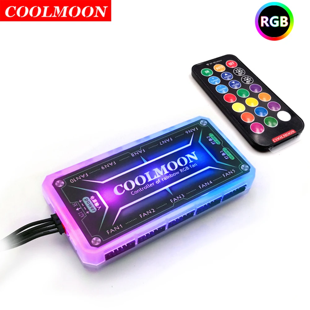 COOLMOON RGB ���� ��Ʈ�ѷ�, ������ ���� ������, LED �÷�, DC12V, 5A