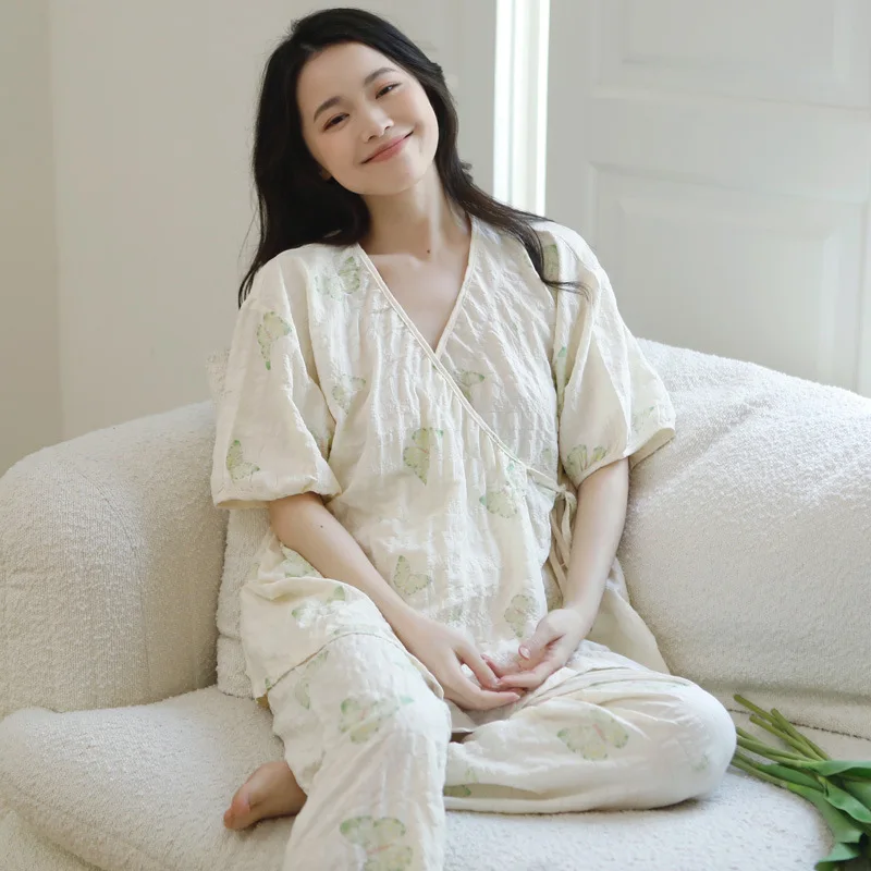 chinese dress ladies ZEYO Women Cotton Purple Heart Print Maternity & Feeding Night Suit main image 1