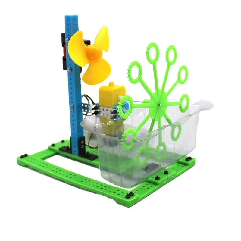 DIY Handheld Bubble Machine Science and Education Toy Small Production Kit Handmade Material Pack Experimental Toy