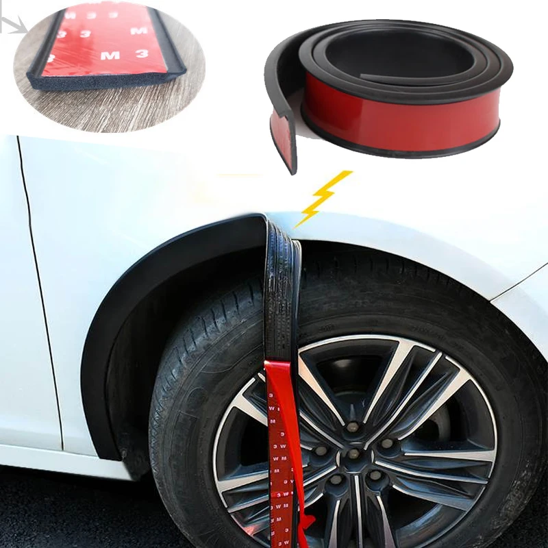 1.5M Car Wheel Arch Trim Fender Flares Arches Wing Expander Eyebrow Anti-Collision Strip for Pickup SUV Fender Flare Edge Trim