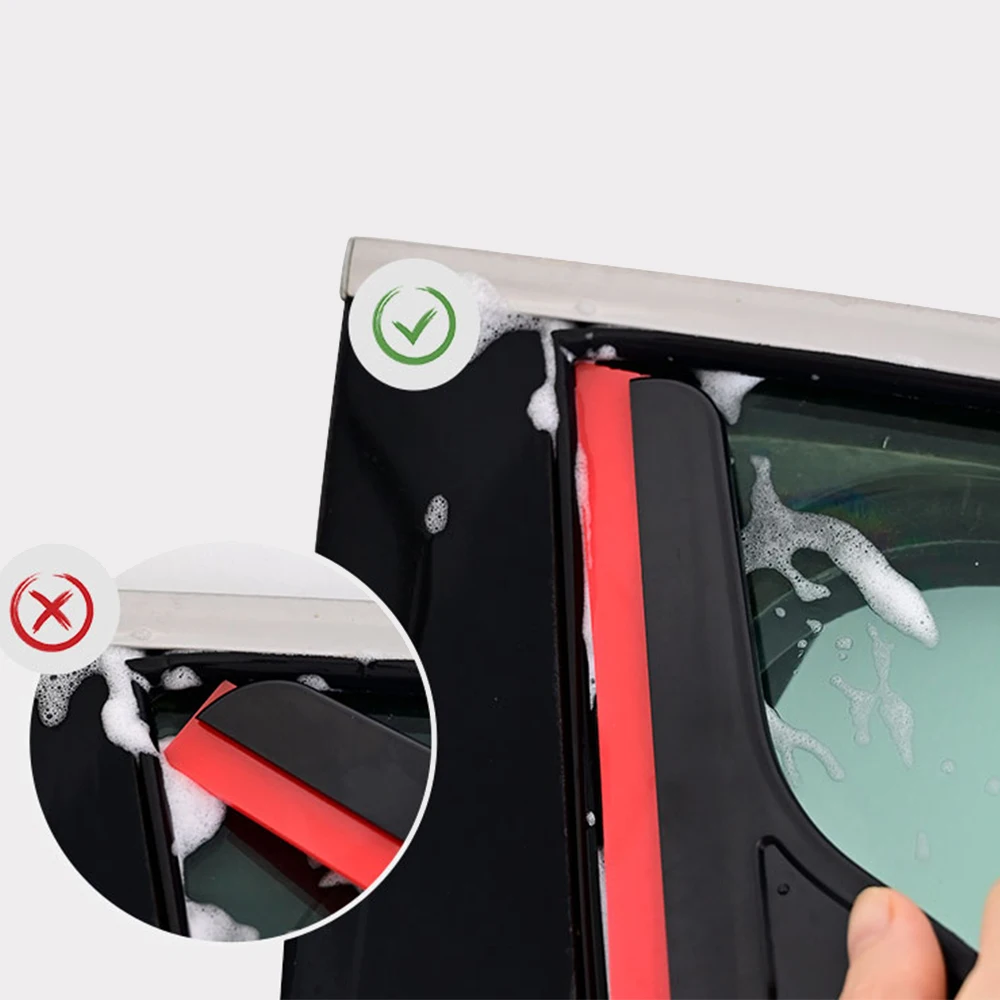 FOSHIO 3pcs/Set Car Window Tinting Squeegee Soft Scratch-Free Rubber Blade Scraper Glass Windshield Cleaning Water Remover Tools
