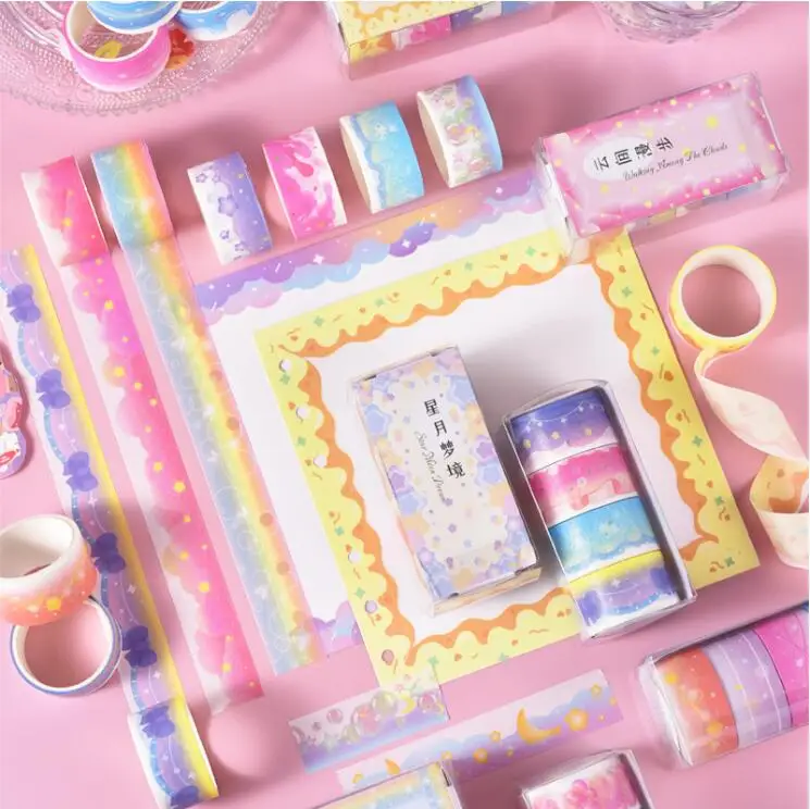 

12 box/lot 2cm*2M Rainbow Washi Tape Set Cute Decoration Sticker Scrapbooking Diary Masking Tape Stationery School supplies