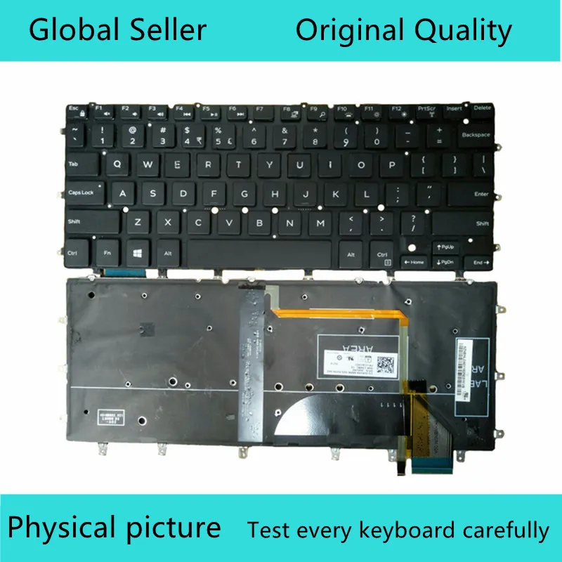 Teclado Retroiluminado do Portátil dos E.u. para Dell Inspiron 15 7547 7548 9343 9350 9360 N7548 Xps 13 7000 7347 7348 7352 7353 7359