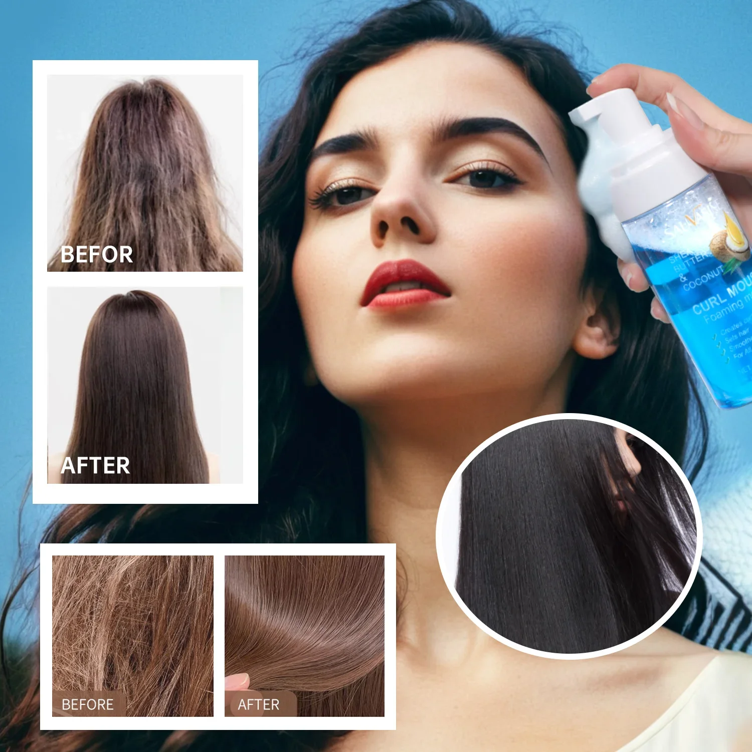 120ml Hair Sculpting Mousse Professional Curly Hair Styling Cream Natural Fluffy Curl Booster Defining Women care Products
