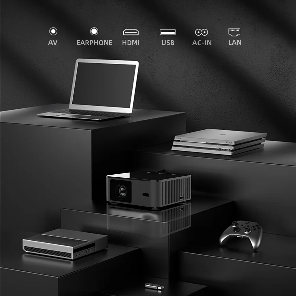 YYHC 2023 LC 무먼지 기술, 높은 루멘, 새로운 트렌드, 1080p 풀 HD LED LCD, 휴대용 미니 안드로이드 홈 프로젝터