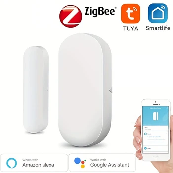 투야 지그비 문짝 센서 스마트 홈 보안 창 감지기, 자동 슬라이딩 문짝, 마그네틱 접촉 센서, 알렉사 구글 지지대