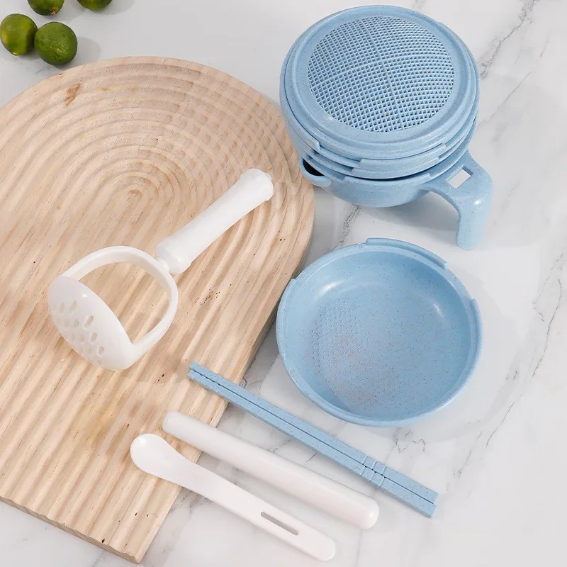Baby Food Grinding Bowl Manual Grinding Tool Children's Fruit Dicing Supplementary Food Multi-functional Set for Infants