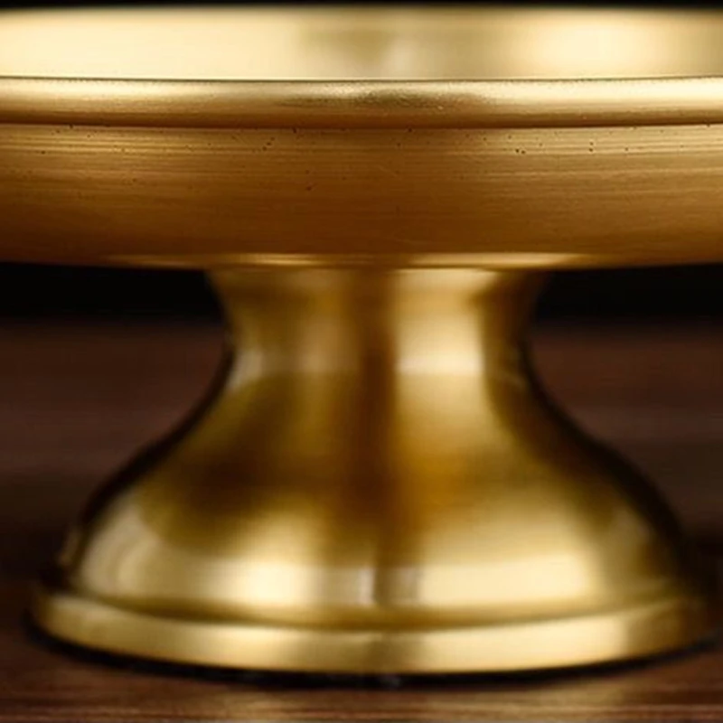 Buddhism Polishing Copper Bowl Tribute Fruit Dish Auspicious 17.5 CM Plate Tibetan Eatables Tray Altars Desktop Home Decorative 4